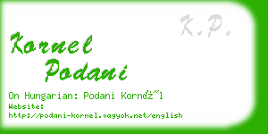 kornel podani business card